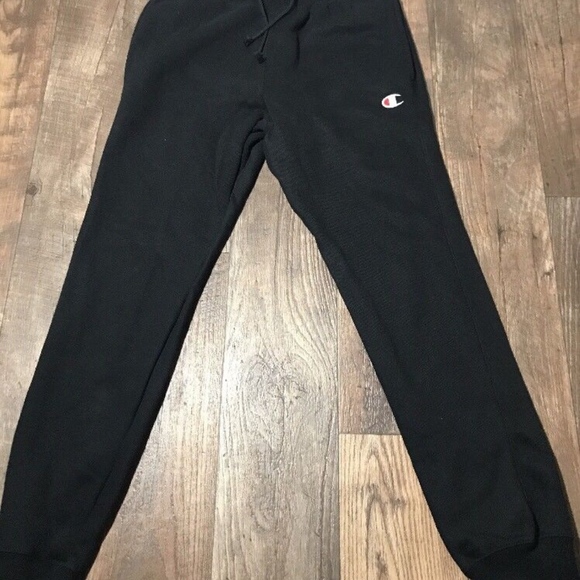 NEW CHAMPION BLACK REVERSE WEAVE JOGGER W/ LOGO - Picture 3 of 4
